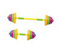 perfeclan 2Pcs Adjustable Kids Dumbbell Set, Barbell Weight Set, Plastic Non-Slip Kids Dumbbells Set Children Barbell for Ages 4-7 Years Old Fitness Equipment Bodybuilding Exercise Toy,1 Long 1 Short