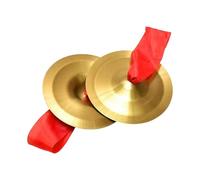 perfeclan 2Pcs Mini Hand Cymbals Percussion Instrument Small Prop Teaching Aids Copper Cymbals for Party Show Performance Stage Dance, 15cm