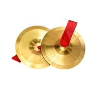 perfeclan 2Pcs Mini Hand Cymbals Percussion Instrument Small Prop Teaching Aids Copper Cymbals for Party Show Performance Stage Dance, 19cm
