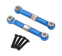 Perfeclan 2x 1/14 RC Steering Linkage, Aluminum Alloy Adjustable Tie Rods for 14211 Model RC Hobby Car Parts, Blue