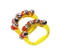 perfeclan 2x Handheld Tambourines Hand Tambourine Bells for Kids Musical Rhythm Instrument Noise Makers Hand Bells for School, yellow