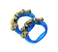 perfeclan 2x Handheld Tambourines Hand Tambourine Bells for Kids Musical Rhythm Instrument Noise Makers Hand Bells for School, blue