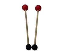 perfeclan 2x Mallet Sound Bowl Mallet Percussion Accessories Wooden Percussion Sticks for Stretching Home, red and black round