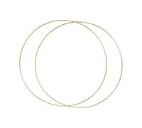 Perfeclan 2x Metal Floral Hoops Gold Color Versatile Circle 5mm Thick for Christmas Door Wreath Sturdy, Diameter 55cm