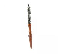 perfeclan 2x Small Round Hair Brush Quiff Wood Handle Mini Round Comb Styling Hair Brush for Thin Hair Hair Stylist Men Women