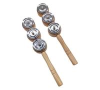 perfeclan 2x Tambourine Sticks Hand Bell Christmas Instrumental Bells Early Education Hand Percussion Shaker for Baby Children