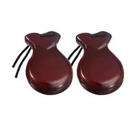 Perfeclan 2x Wood Spanish Castanets with String Educational Music Instrument Flamenco Castanets for Classical Music Practice Gathering, brown