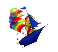 Perfeclan 3D Rainbow Sailing Kite Colorful Boat 3D Kite Flying Toy Kids Game Activity Large Sailboat Kite for Travel Garden Beginners