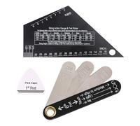 perfeclan 3Pcs Guitar String Action Gauge Nut Height Slotting Ruler Pick Capo for Electric Guitar Repair Easy to Use Accessories, Style A