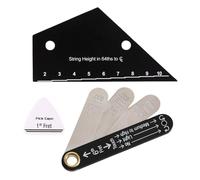 perfeclan 3Pcs Guitar String Action Gauge Nut Height Slotting Ruler Pick Capo for Electric Guitar Repair Easy to Use Accessories, Style B