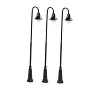 Perfeclan 3Pcs Mini Street Posts Light Model Railway Train Post Lamp 3V Courtyard Lifelike Lamppost Pathway Lantern Post Garden Lamp, 7.6x1.2cm