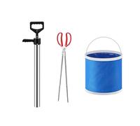 Perfeclan 3Pcs Pump Set Extractor Seafood Catching Device Lightweight Folded Bucket Clamping Tool, M