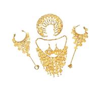 Perfeclan 4 Pieces Elegant Hairpin Necklace Earrings Bracelet Set for Festive Celebrations, Hook Earrings