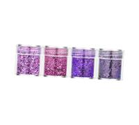 perfeclan 4 Pieces Nail Art Foil Flakes Manicure Decorations,Thin Shiny for Women Girls,Nail Foil Acrylic Supplies Irregular Confetti, Star Purple