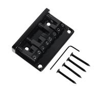 perfeclan 4 String Bass Bridge Assembly Electric Guitar Fixed Bridge Replacement Lightweight Bridge Top Loading for Exercise Concert, black