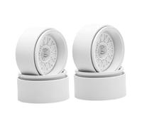 Perfeclan 4Pcs 1.9" Beadlock Wheel Rims Replacement Easy to Install Accessories 1.9 inch Tire Spoke Rims for 1:10 1:12 RC Toy, White