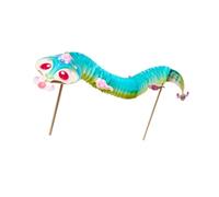perfeclan 4X Chinese New Year Snake DIY Material Kits Educational Toys Spring Festival Family Events Paper Snake Hanging Garland Crafts, Floral Cyan