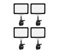 perfeclan 4X Sign Holder Clips Card Protector Swivel Price Tags Clamps Double Head Clip for Food Shelf Stores Tubes Label Restaurants, Black