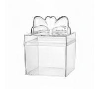 Perfeclan 5-Piece Candy Box Set, Transparent Gift Box with Bow Lid, Made of PP, Crystal Clear, Practical for Jewelry And Accessories, Multi, 3 Pcs