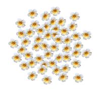 perfeclan 50 Pieces Artificial Plumeria Flower Decorative Headpiece Accessories Wreath Supplies Floral Foam Hair Clip for Beach Wedding, Diameter 5 cm