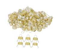 perfeclan 50x Christmas Ornament Caps, Christmas Replacement Ornament,Hangers Caps,Xmas Hanger DIY Decorations Cap, Yellow