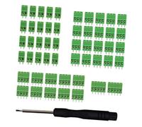 perfeclan 52Pcs Terminal Block Connector 2.54mm 0.1" Pitch Wiring Terminals 150V 6A Adaptor Supports 26-18AWG Cable PCB Mount Screw