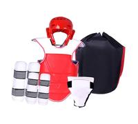 Perfeclan 5Pcs Taekwondo Protective Gear Padded Taekwondo Chest Pad Professional Karate Sparring Gear for Sanda Sparring Training, L