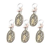 perfeclan 5X Baptism Keychain Delicate Souvenirs for Birthday Memorial Favor Wedding Gift Guest, Pink Beads