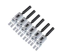 perfeclan 6 Pieces Locked Saddles Electric Guitar Replacement with Screw Components Solid Metal for DIY Projects Optimal Performance, chrome