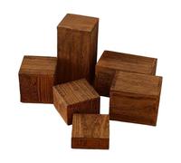 Perfeclan 6Pcs Wooden Square,Jewelry Racks Perfume Holders Display Stands for Table Men Women Active Figures Retail Shoe Buffets, Wood Color