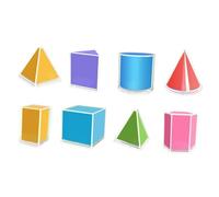Perfeclan 8x Folding Geometric Shapes Back to School Supplies Geometry, Math Helper, Geometric Solids Learning Toys for Kids, Children
