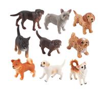 Perfeclan 9 Pieces Mini Dog Figurines Toy Tiny Dogs Animal Toys Ornament Desktop Ornaments for Party Favors Photo Props Teaching Aids