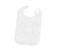 perfeclan Adult Bib Eating Cloth Portable Stain Resistant Large Lightweight Adjustable 45x75cm Clothing Protector for Senior Citizens, White