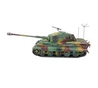 Perfeclan Alloy Vehicle Model Tank Scale Collectible Display Piece With Moving Turret And Elevating Barrel In Alloy Body Suitable, Tiger King Eastern Front Three-Color Camouflage