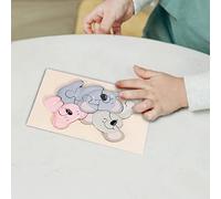 Perfeclan Animal Puzzles Educational Learning Toy Cognition Intelligence Puzzle Develop Fine Motor Skills for Children Kids Toddlers, Raccoon