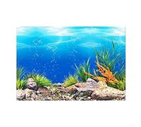 Perfeclan Aquarium Landscape Poster Underwater Pattern Fish Tank Background Sticker 3D PVC Material Removable Double Sided Cling Suitable for Home Aquarium