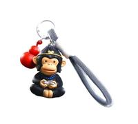 perfeclan Bag Pendant Monkey Keychain Key Ornament Bag Charm Hanging Cartoon Car Key Chain Animal Keyring for Tote Key Bag Backpack Car, Black