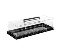 Perfeclan Bakery Pastry Display Case Display Box with Clear Lid Cake Stand Cake Holder for Baby Shower Party Birthday Countertop Cheese, Black