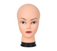 perfeclan Bald Female Mannequin Head, Cosmetology Freestanding Professional Sturdy Makeup Training for Making and Display Hat
