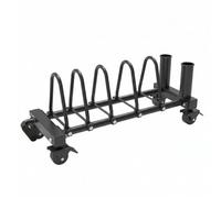 Perfeclan Barbell Plate Cart Rack Plate Storage Organizer Rolling Weight Cart With Two Bar Holders And Low Stable Base Carbon Steel suitable for fitness center training room commercial gym, Small