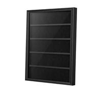 Perfeclan Baseball Card Display Case Graded Display Frame Wooden Collector Showcase Lockable Clear View for Hockey Black, Vertical