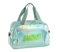 perfeclan Beach Tote Bag Handbag Lightweight Dry and Wet Separation Swim Tote Pool Bag for Travel Boat Holiday Outdoor Sports Swimming, Green