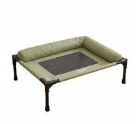 Perfeclan Bed Raised Pet Bed Breathable Mesh Cooling Panel Bolster Pillow High Strength Frame Water Resistant Suitable for Medium Dogs Cats Indoor Outdoor Relaxing, Green, L