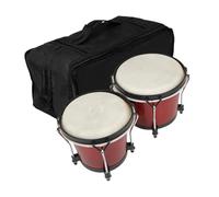 perfeclan Bongo Drum Set Musical Educational Instrument Hand Drum Percussion Instrument Bongos for Adults Kids Children Birthday Gift, red color