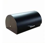 Perfeclan Bread Box Kitchen Storage Container Bread Bin Canister Organizer With Curved Lid And Front Pull Handle Suitable for Busy Kitchens Daily Food Storage, Black, 39X28X17CM