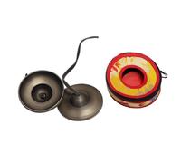 perfeclan Bronze Bells with Cord Resonant Percussion Bells Mindful Chime with Bag for Meditation, 8.5 Cm, Large Bronze Tingsha Cymbals With Carrying Case