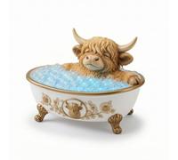 Perfeclan Bubble Bath Light Decorative Lamp Night Light Table Lamp Desk Lamp with Resin Basin and Ornate Feet Creating Cozy Atmosphere with Gentle Glow and, Bubble Happy Bath Lamp - Highland Cow