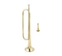 perfeclan C Flat Bugle Brass Bugle Marching Bugle Music Instrument Young Team Bugle Bugle with Mouthpiece for Cavalry Beginner