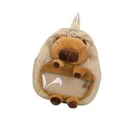 perfeclan Capybara Backpack Stuffed Animal Bag for Holiday Friends Festival Gifts Camping, Khaki