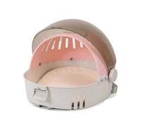 Perfeclan Cat Carrier Portable Travel Container Hard Sided Carrier Dome Shell Enclosure With Clear Front Window And Top Handle Ventilated PVC Suitable visits car transport, Pink